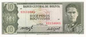10 Bolivianos 1962 p.154a-16